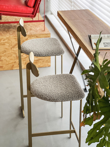 Designer Industrial Style Gold Bar <strong>Stools</strong> Minimalist Gold Stainless Steel Frame Upholstered <strong>Stools</strong> Bar Chairs for Cafe Project - Product Image 6