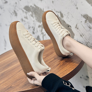 Platform <b>Shoes</b> New Korean Version of Casual Round Toe Lace-up <b>Soft</b> Genuine Leather Style Ladies A3 - Product Image 4