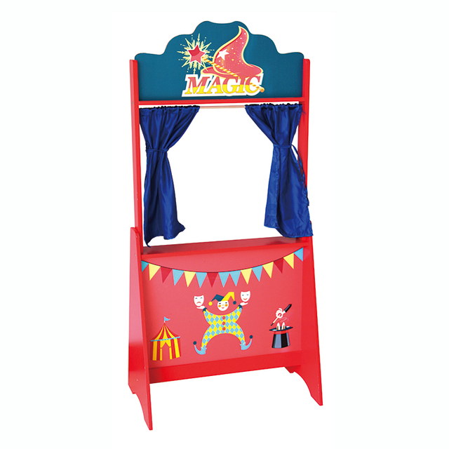 New Arrival Funny Kids Children Pretend Wooden Puppet Theater Stage Toys Set