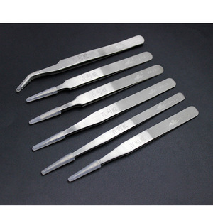 Stainless Steel Tweezers Pointed Tip <b>Smooth</b> Surface Industrial Repair <b>Tool</b> Set - Product Image 2
