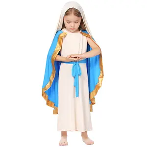 Costume etnico tradizionale abito scialle Costume antico Madonna Costume di Halloween bambino gioco di ruolo la vergine maria