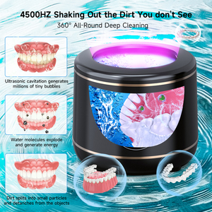 Nettoyeur à ultrasons portable populaire et dernier cri pour appareils dentaires, bijoux et prothèses dentaires à usage domestique - Product Image 3
