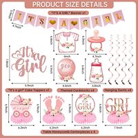 Décoration de fête prénatale pour révélation du sexe de la petite fille - Rose florale |   Articles de fête pour révélation du sexe, Bannière, Toile de fond, Écharpe, Décoration de gâteau