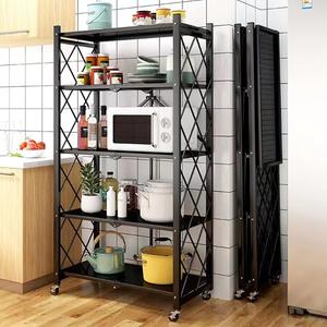 נירוסטה מתקפל רב שכבתית תנור/מיקרוגל מדף אחסון התקנה-ללא מטבח מודרני - Product Image 4