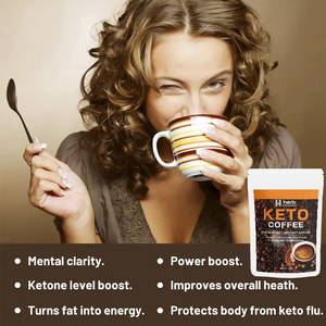 Poudre de café instantané Keto à marque privée pour adultes - Améliore l'immunité et soutient la santé digestive, dose de 5g - Product Image 6