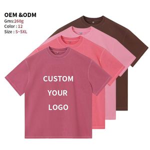 Wholesale Acid Wash Vintage <b>Tshirt</b> Heavyweight 100% Cotton Plus Size Custom Logo Oversized Unisex Streetwear Distressed Retro - Product Image 2