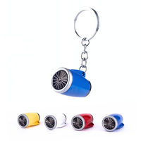 Porte-clés moteur à réaction de Style aviation Mini pendentif 5 couleurs avec porte-clés en cuir Cadeau en vrac Porte-clés en alliage de zinc ABS