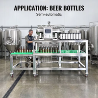Machine automatique de remplissage et de bouchage de bouteilles de bière, ligne d'embouteillage isobare, remplisseuse de bouteilles en verre, capsuleuse à couronne, microbrasserie artisanale