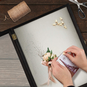 2025 Popular 8x10 Shadow Box Display Memorabilia Awards Medals Photos <strong>Memory</strong> Box Wood Shadow Box <strong>Frame</strong> With Linen Back - Product Image 5