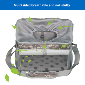 <span class=keywords><strong>Sac</strong></span> de transport pliable en toile grande capacité pour animaux de compagnie avec fermeture éclair, idéal pour panier de vélo et utilisation extérieure, portable pour chiens - Product Image 6