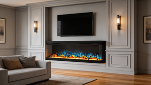 <span class=keywords><strong>Chimenea</strong></span> <span class=keywords><strong>Eléctrica</strong></span> Moderna de Tres Lados con Vista <span class=keywords><strong>Panorámica</strong></span> de Vidrio, Efecto de Llama Realista, Calefacción Ajustable, Decoración para Sala de Estar - Product Image 3