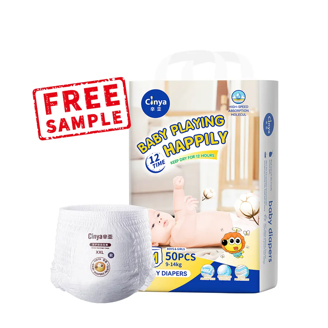 Free Sample Pannolino Home Baby Soft Waistband Baby Diaper Pull Up