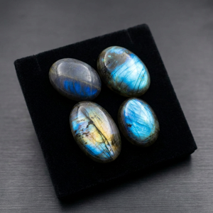 MAHNAJ GEMS Cabochons de labradorite bleue naturelle, pierres précieuses irisées polies, labradorite de haute qualité pour la fabrication de bijoux. - Product Image 1