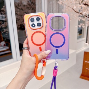 เคสแม่เหล็กลายไล่สีพร้อมเชือกห้อยสำหรับ Redmi Note 15 Pro+ 5G, 13, 14 Pro 4G ฝาครอบมีสายคล้องข้อมือกันลื่นรองรับการชาร์จไร้สาย - Product Image 1