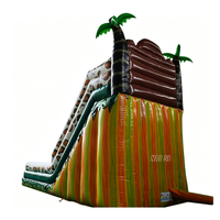 Château gonflable singe de la jungle, grand toboggan safari, animaux sauvages, structure gonflable pour enfants