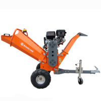 Broyeur de bois à essence 500cc avec coupe-tambour et transmission par courroie pour le broyage du bois et des branches, 19,5 ch