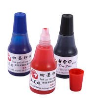 Encre pour tampon encreur 25ml, noir, bleu, rouge, vert, violet