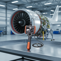 Endoscope industriel ultra-mince de 1,2 mm pour l'inspection des pales de moteur d'avion, caméra de test vidéo HD 5 pouces à fibre optique