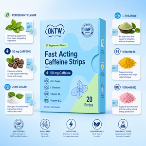 Strisce Orali di Caffeina ad Azione Rapida OKTW con L-Teanina e Vitamina B6, Gusto Menta, Integratore Nutrizionale Quotidiano per il Benessere <span class=keywords><strong>Mentale</strong></span> - Product Image 5