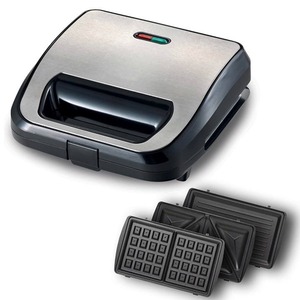 Plaques détachables multifonctions personnalisées de 750W 2 tranches de mini-gaufrier beignet 6 en 1 Machine à <span class=keywords><strong>sandwich</strong></span> électrique - Product Image 2