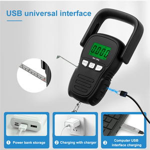 हॉट सेलिंग 110lb 50kg इलेक्ट्रॉनिक हैंडल हैंग वजन मापने वाले टेप सामान पैमाने पर मछली पकड़ने का पैमाना हुक के साथ डिजिटल - Product Image 3