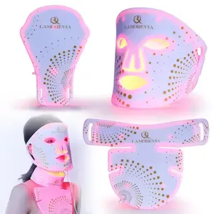 LAMOREVIA Newest 2024 Beauty Mask Neck System Led Light Therapy Pdt Led Facial Mask Led Therapy Machine For Homes Facial Mask