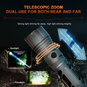 Linterna Táctica LED Blanca WOSEN de Alta Luminosidad, Mini, Recargable por USB, de Aleación de Aluminio, Impermeable, con Alcance de Haz de 700-800M - Product Image 4