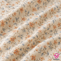 Tela de algodón estampada 100% algodón, estampado digital floral personalizado, tela ligera para vestido o blusa, venta al por mayor OEM