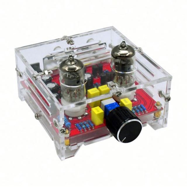 XH-A201 Hifi 6J1 Class a Bile Tube Preamplifier Amplifier  Finished Board With Acrylic Chassis