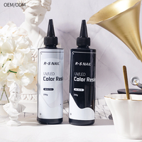 Résine UV Noir et Blanc Colle UV Améliorée Ultraviolet Kit de Résine à Durcissement Rapide pour Débutants Kit de Décoration Artisanale DIY