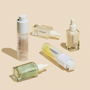 Luxury <b>Empty</b> Hair Essential Oil <b>Bottles</b> 30 50ml 1oz square Skincare Packaging Cosmetic Face Serum Glass Dropper <b>Bottle</b> with Box - Product Image 1