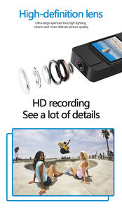 Pelucas de cabello humano Pocket Sport Action Camera 1080P Modo de grabación Back Cilp Videocámaras portátiles Monitor Video Body Cam Security - Product Image 5