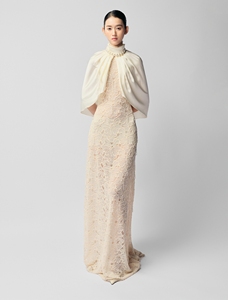 ชุดราตรีหรูหราทันสมัย ดีไซน์ลูกไม้ลายดอกไม้ แขนสั้น สง่างาม แบรนด์ WhiteAnt ความยาว 145 ซม. - Product Image 4