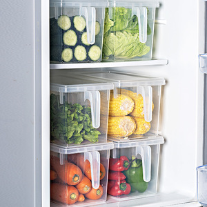 Refrigerator Storage Box With Lid Rectangle L Size Plastic Lid For Fruit Vegetable Kitchen Organization - Product Image 3
