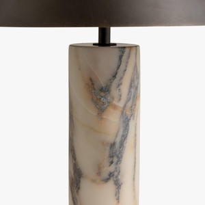 <b>Table</b> <b>Lamp</b> Marble <b>Base</b> Black Shade LED Light Source E27 Bulb Home Decor Bedroom Bedside Use - Product Image 2