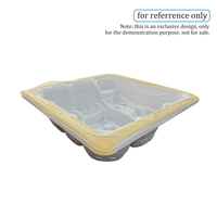 Coque semi-finie en acrylique pour spa extérieur, insert de bain à remous chauffé au bois avec renfort en FRP, coque de jacuzzi extérieur