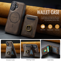 Étui de protection magnétique en cuir de luxe pour iPhone 17/Pro/Pro Max/Air/16/16 Pro/16 Pro Max/Plus/16E