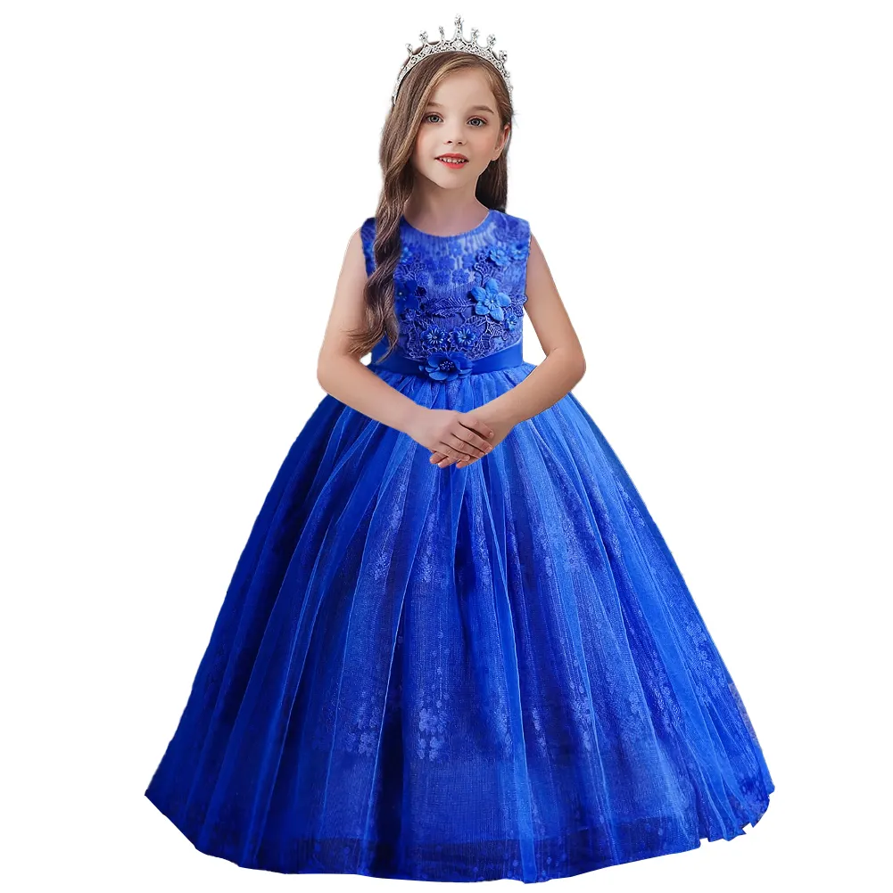 Western flower girl dress patterns for party kids Dark blue dresses for weddings Elegant Style princess dress for prom