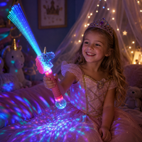 Baguette LED Licorne à Fibre Optique Prix Usine 16 Pouces, Bâton Lumineux Clignotant avec Boule Prisme pour Fête d'Anniversaire de Fille Princesse