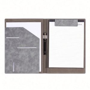 Custom Logo Printing Faux <b>Leather</b> Folder Portfolio Size A4 Writing Pad for Business School Office Conference <b>Notepad</b> Clip Boards - Product Image 1