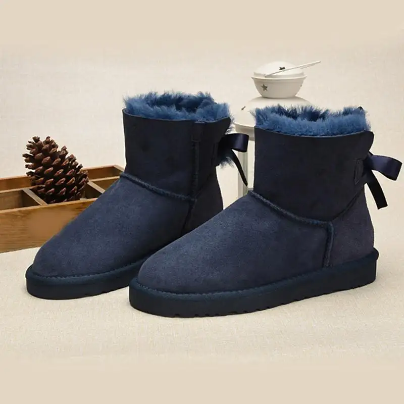 Wholesale Australia Classic Winter Women's fur Snow Boots Women Shoes Bowtie Short Fluff Boots boots for women