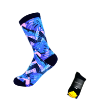 Chaussettes de compression rayées à mollet large en gros – Spandex/Polyester/Coton, écologiques, respirantes, résistantes à l'abrasion, hauteur mi-mollet