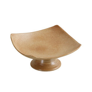 Plato de cerámica Yeluoqiujing para frutas, cuadrado, con base alta, estilo chino, para servir en la mesa de la sala de estar, para refrigerios y frutas - Product Image 5