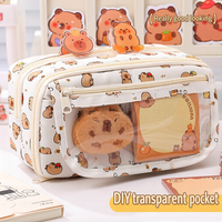 Étui à crayons transparent imperméable avec un design élégant pour les filles du primaire et du secondaire, sac de rangement pour crayons