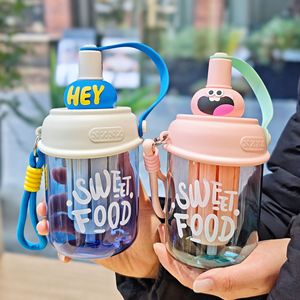 Md461 Design aux Grands Yeux <span class=keywords><strong>Gaine</strong></span> de Corde de Transport Tendance Épaissie Boisson Directe Nouvelle Tasse de Paille Portable pour Enfants Mignons - Product Image 1