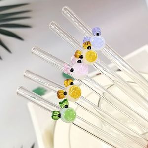 Fashion Heat-resistant <b>Reusable</b> Eco-friendly Clear Bent Type Vintage CE Certified Hand Blown Borosilicate Glass <b>Straw</b> - Product Image 1
