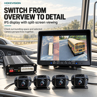 Système de caméra à vue panoramique à 360 degrés avec 4 caméras AHD 1080P IP69K, écran IPS à vision 3D avec écran partagé pour camion, bus, camping-car