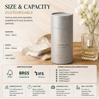 Tube en papier biodégradable sur mesure pour emballage, gaufrage et marquage à chaud OEM pour parfum, huile essentielle, shampoing