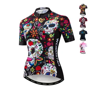 定制自行车运动运动衫女式短袖Ciclismo新款自行车服装衬衫上衣舒适骑行服装