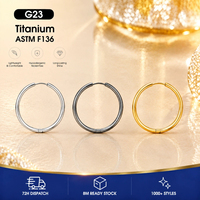 Cincin Hidung Thorrk G23 Titanium 12G 20MM Ukuran Besar Model Klasik